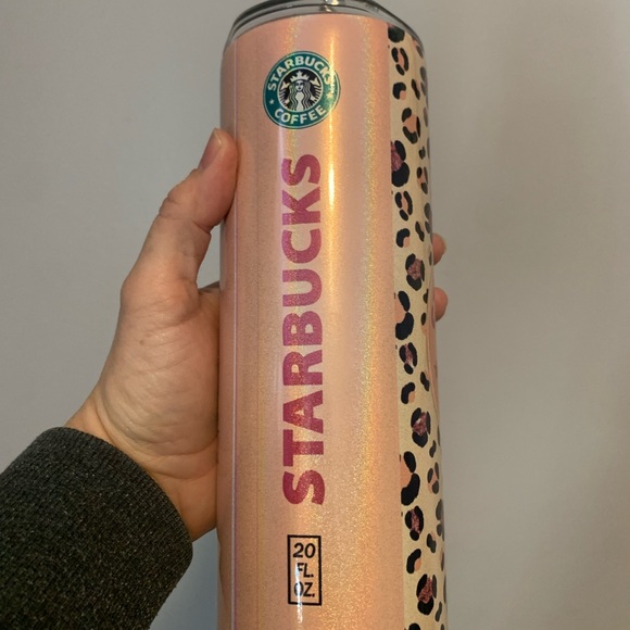Starbucks Peachy Pink 20oz Tumbler Leopard Print Lid Straw & Gift Box - Picture 5 of 5